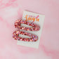 Romance - Pink Heart Glitter Resin Hair Clips