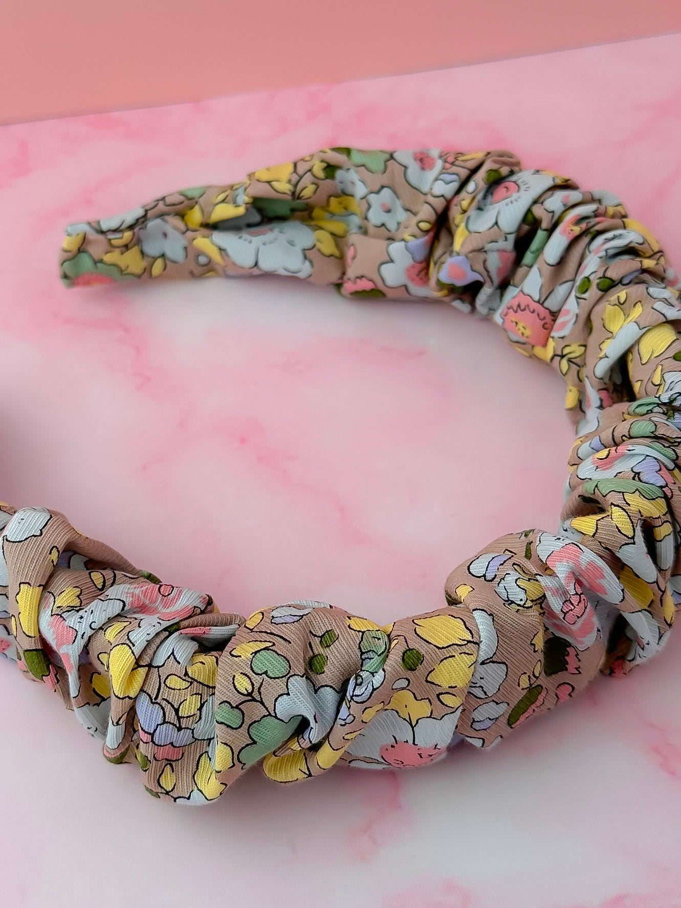 Sage - Floral Print Scrunchie Headband