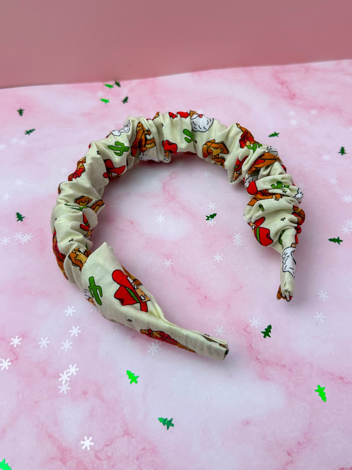 Cowboy Christmas EXCLUSIVE Scrunchie Headband | Handmade Hair Accessories UK