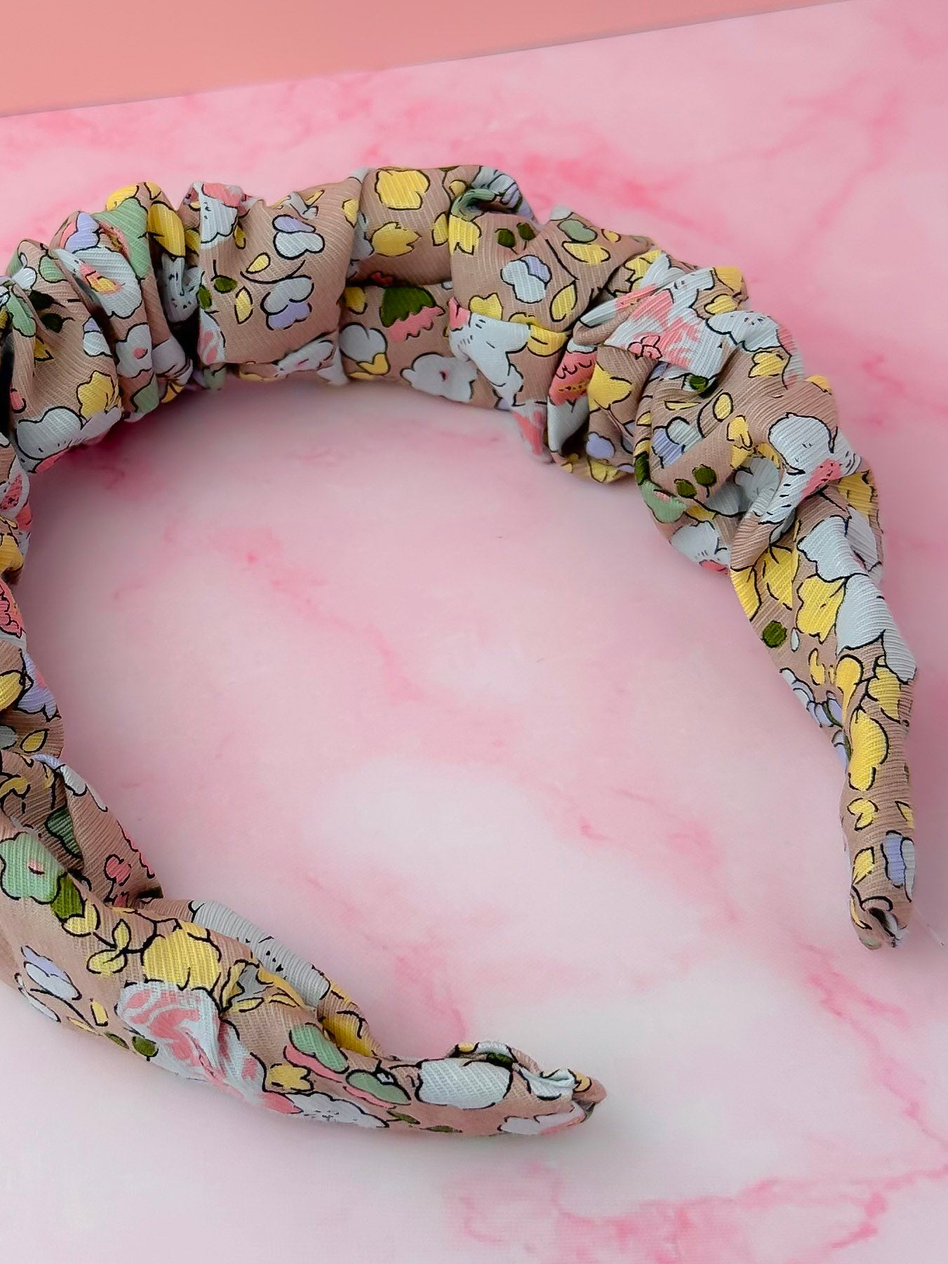 Sage - Floral Print Scrunchie Headband