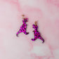 Rosa Dinosaurs - pink Resin Earrings