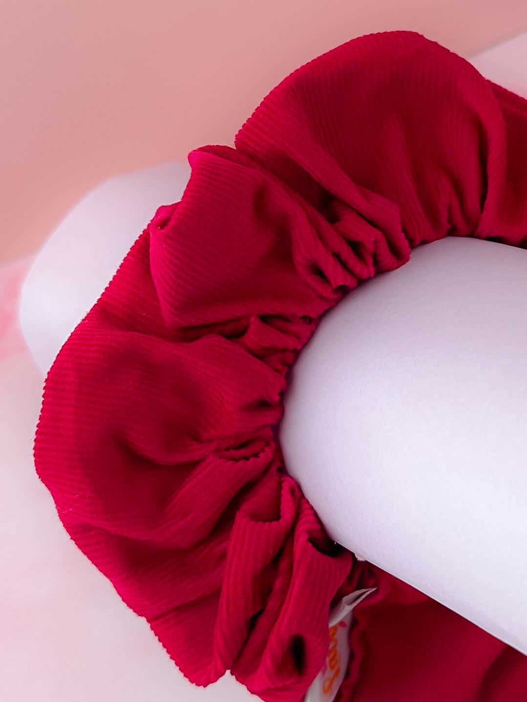 Cherri - Pink Needlecord classic scrunchie