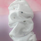 Stellar - White satin and net sparkle wide scrunchie