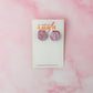 Cassie circle studs - pastel pink & purple glitter Resin Earrings