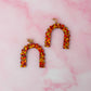 Seasonal Arches - Red & gold glitter Resin Earrings