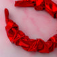 Rouge - Red Jersey Foil Scrunchie Headband