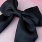 Classic Black - Black Satin classic Hair Bow