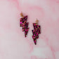 Scorpio lighting bolts - Pink & gold Resin Earrings