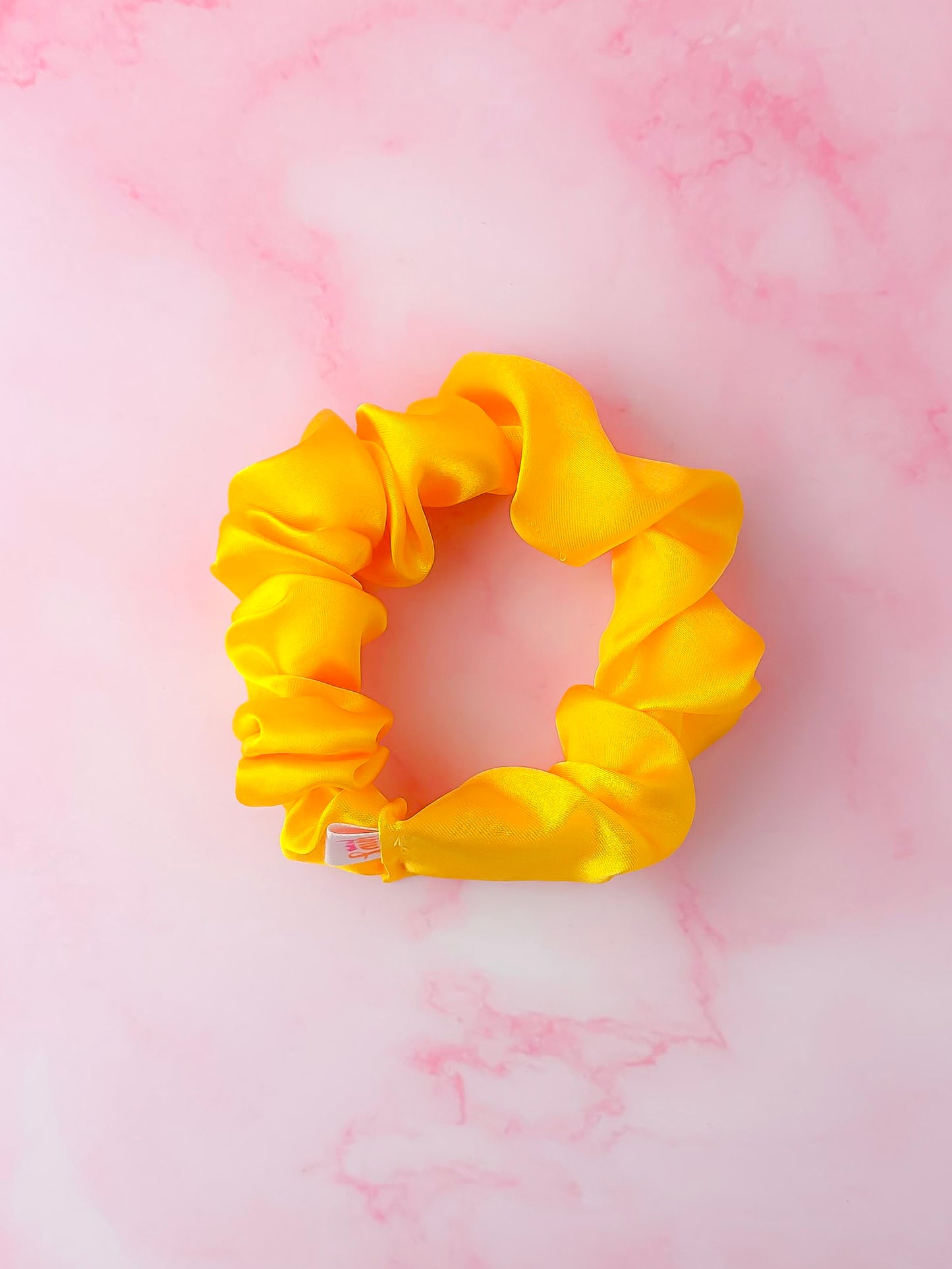 Marigold - Yellow satin wide scrunchie