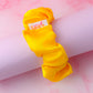 Marigold - Yellow satin wide scrunchie