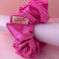 Jennie - Pink and Silver Glitter ball dance fabric XL Scrunchie