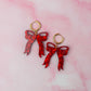 Christmas Bows - red glitter Resin Earrings