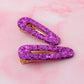 Ursula - Purple Glitter Resin Hair Clips