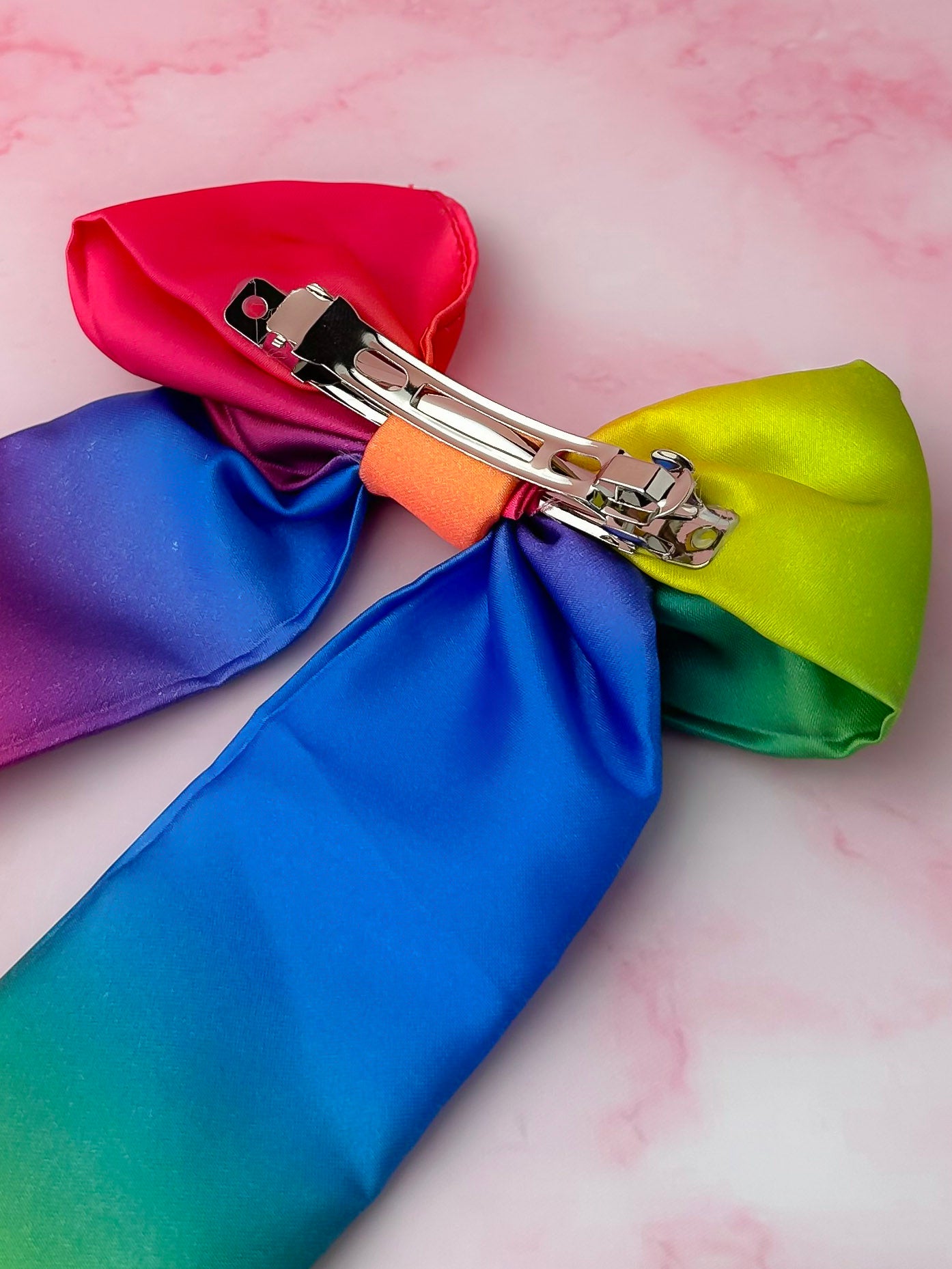 Rainbow - Rainbow Satin long Hair Bow