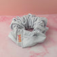 Skylar - Silver Glitter dance fabric XL Scrunchie