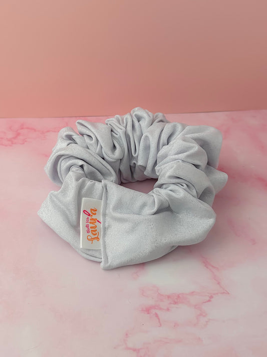 Skylar - Silver Glitter dance fabric XL Scrunchie