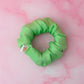 Fern - Green Georgette satin wide scrunchie