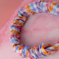 Jess - Lilac and orange gingham Scrunchie Headband