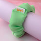 Fern - Green Georgette satin wide scrunchie
