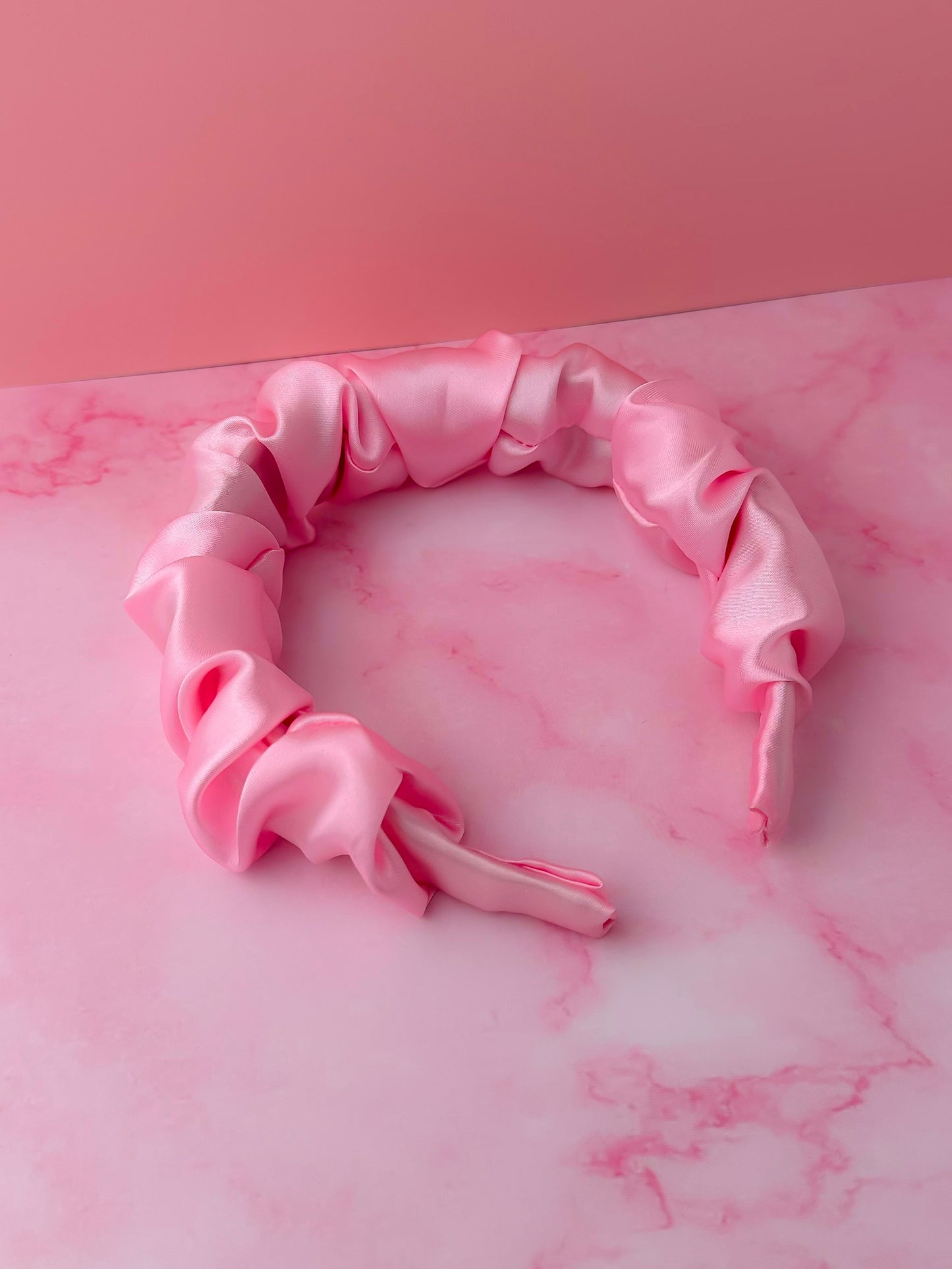 Candy Floss - Pink satin Scrunchie Headband