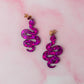 Rosa snakes - Pink Resin Earrings