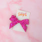 Passion - Pink Glitter Bow shaped Resin Hair Clip