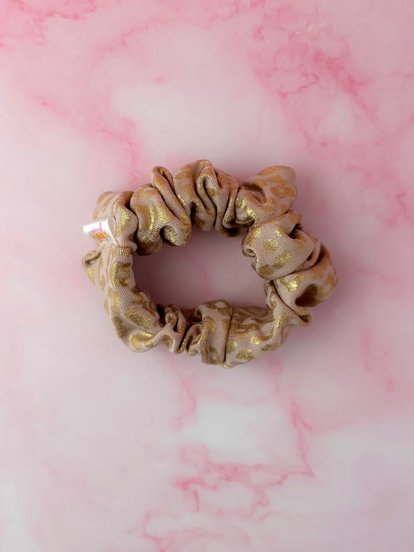 Lynx - Gold leopard print Gym & swim wide scrunchie