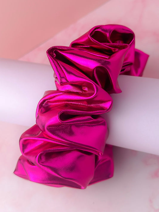 Samantha - Pink Jersey foil XL Scrunchie