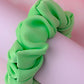 Fern - Green Georgette satin wide scrunchie