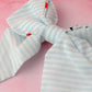 Cherrie - blue and white cherry print classic Hair Bow