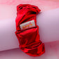 Rouge -  Red Jersey Foil wide scrunchie