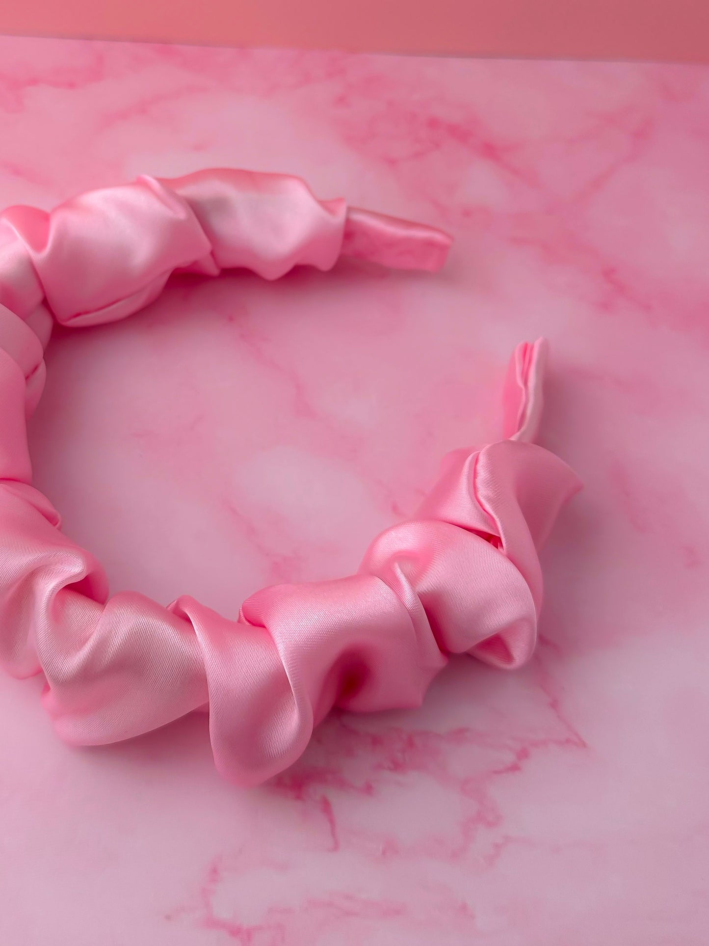 Candy Floss - Pink satin Scrunchie Headband