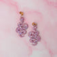 Petal snakes - Pink & lilac Resin Earrings