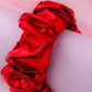 Rouge -  Red Jersey Foil wide scrunchie