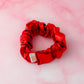 Rouge -  Red Jersey Foil wide scrunchie