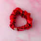 Rouge -  Red Jersey Foil wide scrunchie