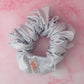 Skylar - Silver Glitter dance fabric XL Scrunchie