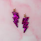 Rosa lighting bolts - Pink Resin Earrings