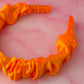 Pumpkin - Orange satin Scrunchie Headband