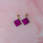 Rizzo Diamonds - pink glitter Resin Earrings