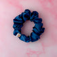 Navy - Navy blue satin wide scrunchie