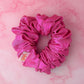 Jennie - Pink and Silver Glitter ball dance fabric XL Scrunchie