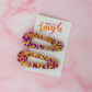Celebration - Purple & Gold Glitter Resin Hair Clips