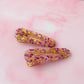 Celebration - Purple & Gold Glitter Resin Hair Clips