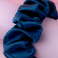 Navy - Navy blue satin wide scrunchie