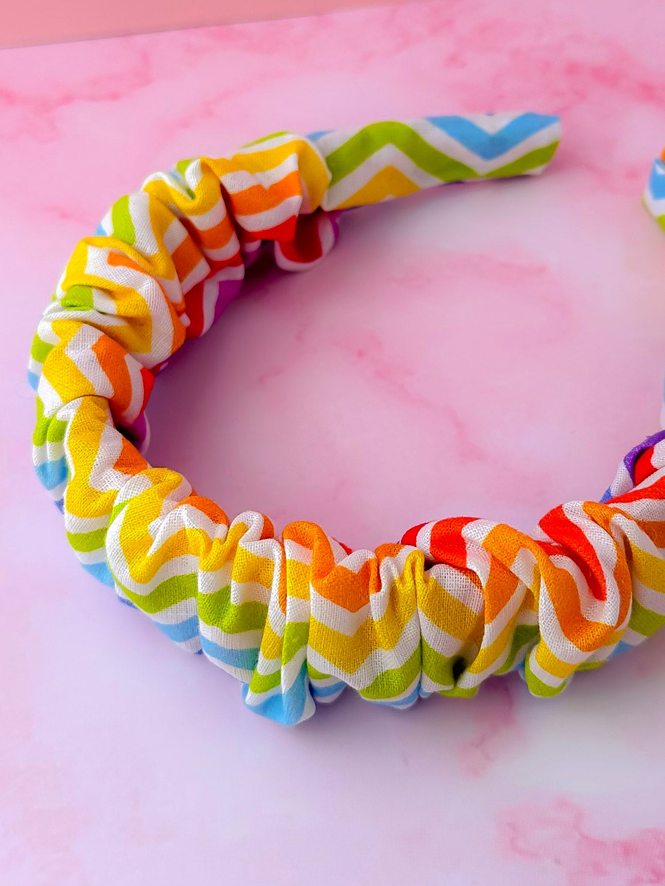 Zig Zag - Multicoloured zigzag print Scrunchie Headband