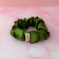 Olive - Olive Green satin wide scrunchie