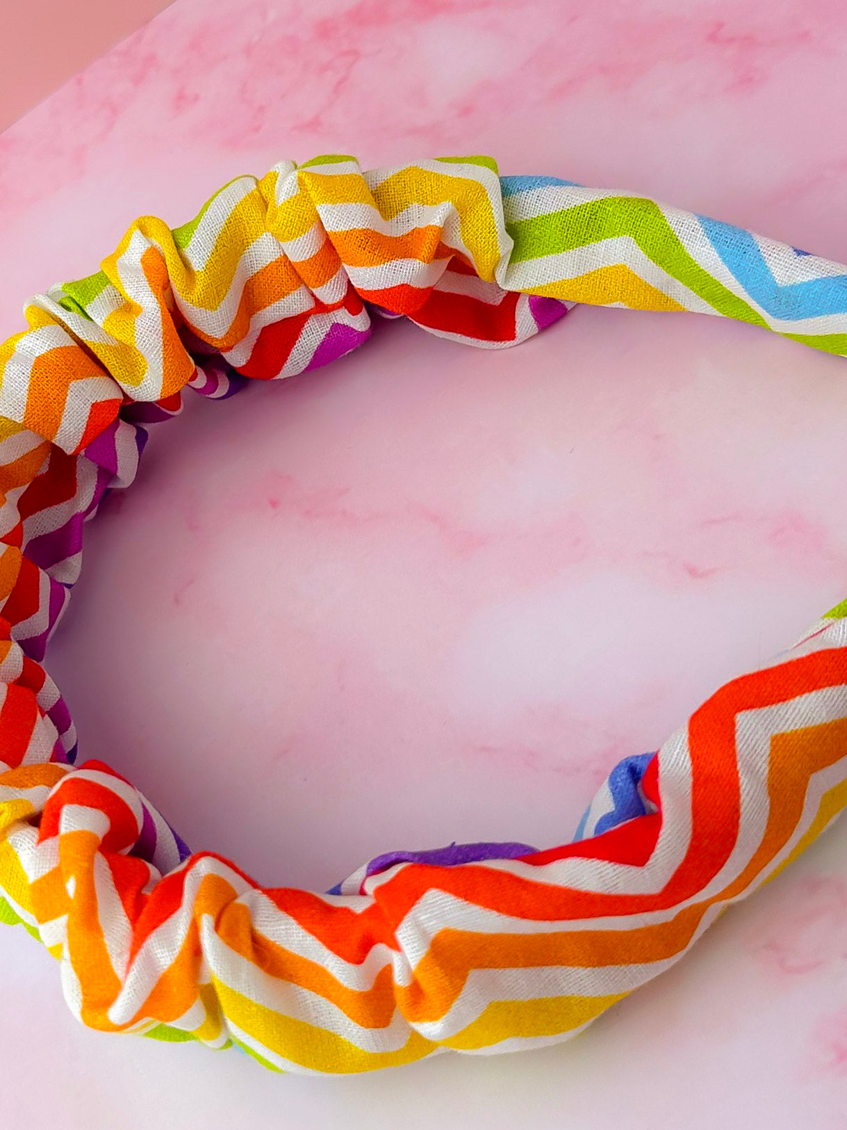 Zig Zag - Multicoloured zigzag print Scrunchie Headband