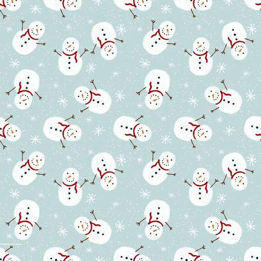 Frosty - NEW SATIN snowman themed Christmas fabric