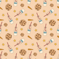 Milk & Cookies - Satin milk, cookies and carrot themed Christmas fabric